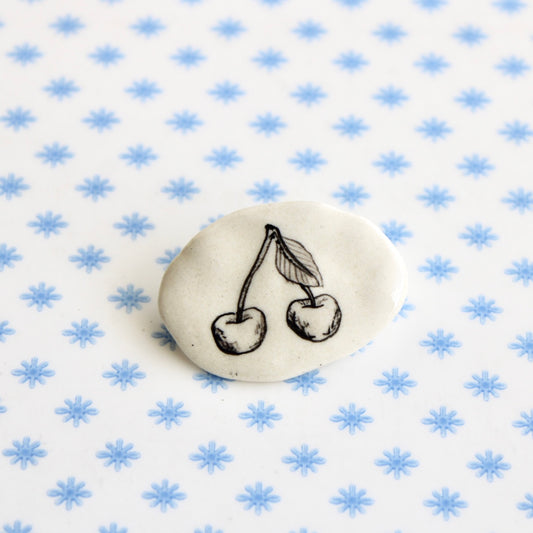 Cherry Brooch in Black