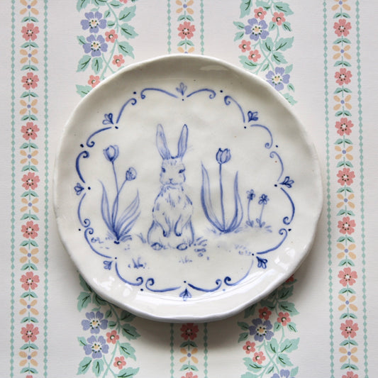 Bunny In Flowers Dish